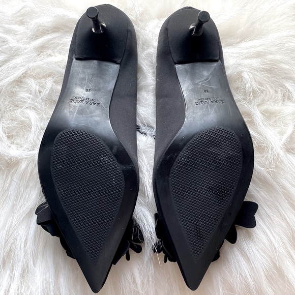 Zara Black Basic Pointed Shoes Sz 6 NWOT - Picture 2 of 6
